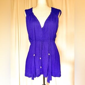 Free People Sleeveless Open Back Romper in Purple Size M